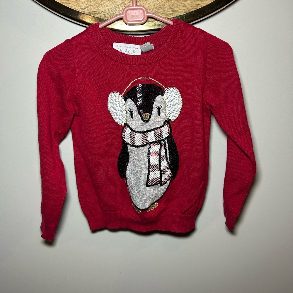 The Children's Place Red Penguin Sweater